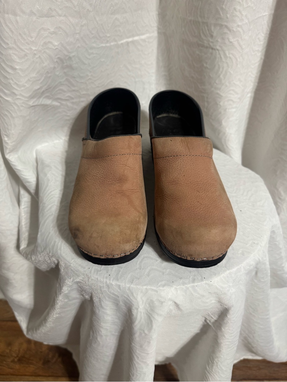 Sanita Brown Leather Slip-On shoes